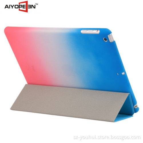 High Quality New arrival rainbow case smart cover auto wake sleep for ipad mini folded 3 rainbow styles Protective Case